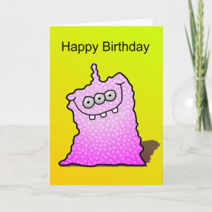 Carte Caricature rose monstre