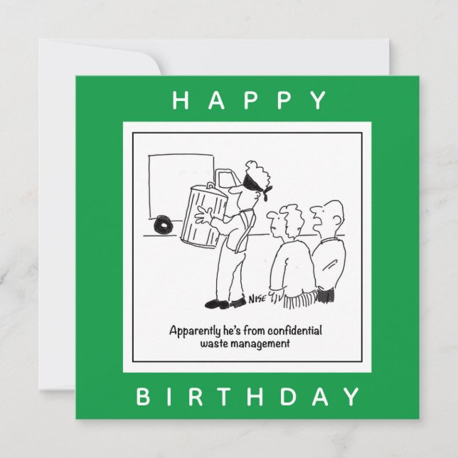 Carte Caricature sur la gestion confidentielle des déche (Devant)