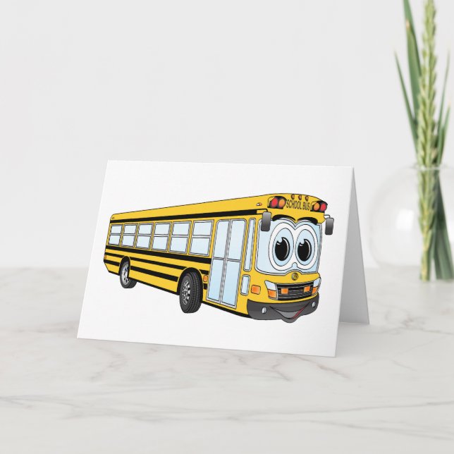 Carte Caricature sur le noeud plat du bus scolaire (Devant)