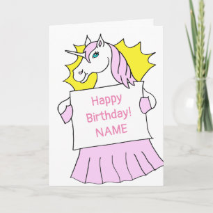 Carte Caricorne de la Cute Unicorn Anniversaire