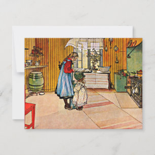 Carte Carl Larsson art : La cuisine, peinture populaire