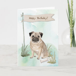 Carte Carlin Chien sous signe d'anniversaire