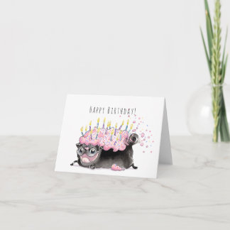 Carte Carlin congelé de fraise gâteau carlin noir annive