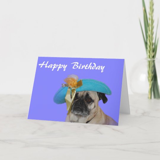 Carte Carlin De Joyeux Anniversaire Dans Un Casquette Zazzle Fr