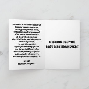 Carte CARLIN mignon du chien drôle