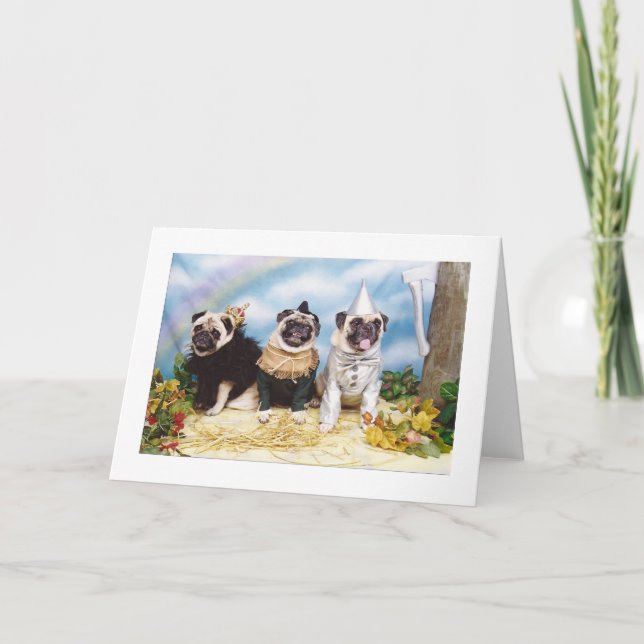 Carte Carlins d'Halloween Lion Scarecrow Tinman (Devant)