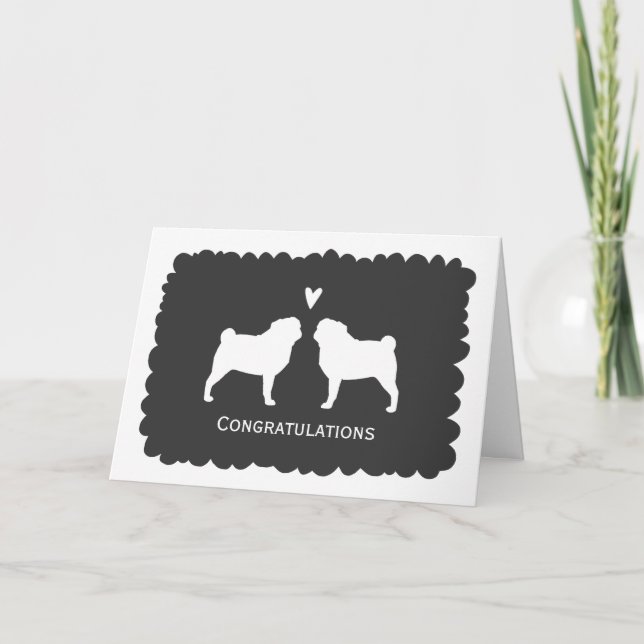 Carte Carlins Mariages Félicitations Chien Nouveau marié (Devant)