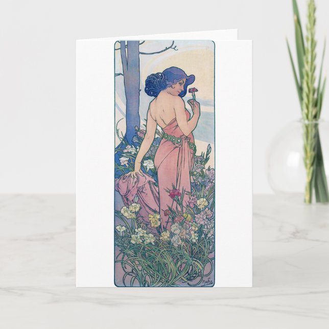 Carte Carnation (Quatre Fleurs), Alphonse Mucha (Devant)