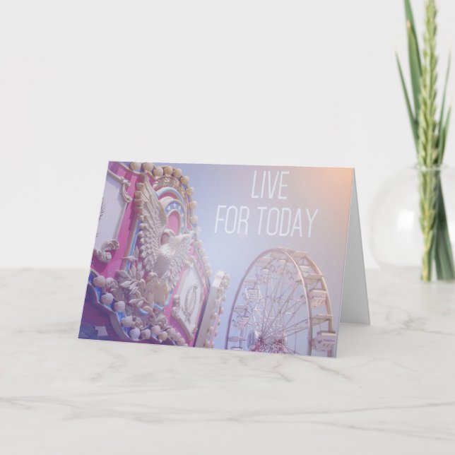 Carte Carnaval | Live For Today Grey Card (Devant)