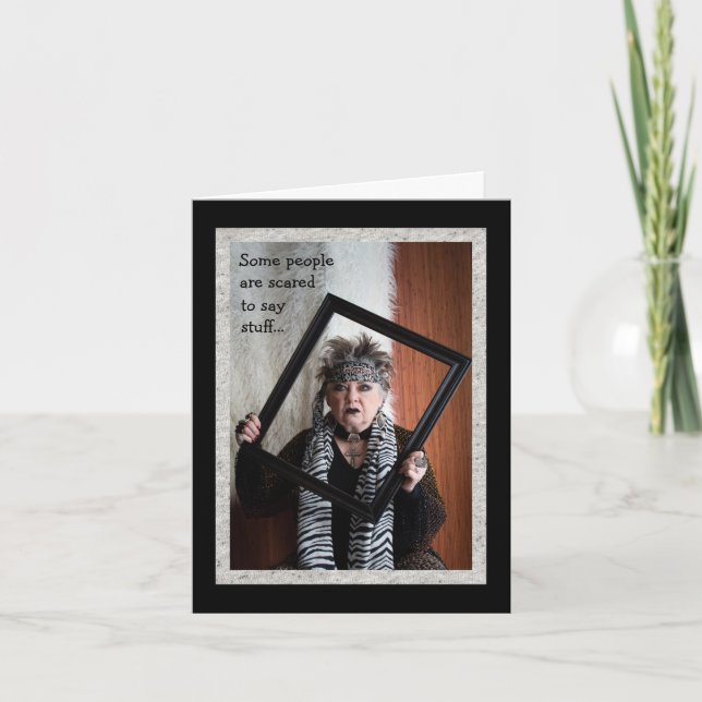 Carte Carnet de voeux humoristique trop effrayé pour dir (Devant)