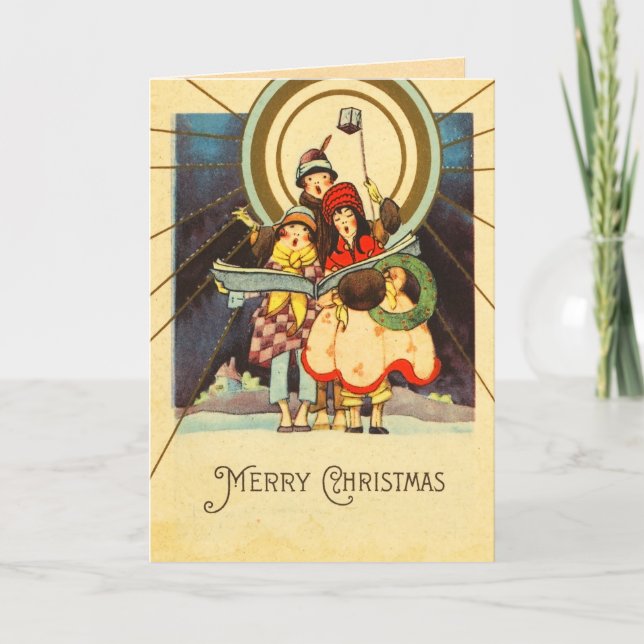 Carte Carol de Noël Retro (Devant)