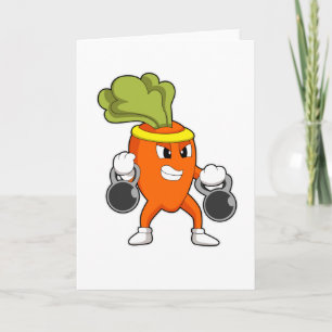 Carte Carotte à la forme physique avec haltères