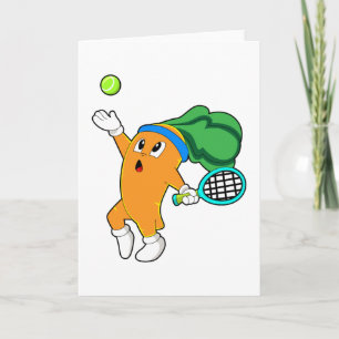 Carte Carotte au tennis avec une raquette de tennis
