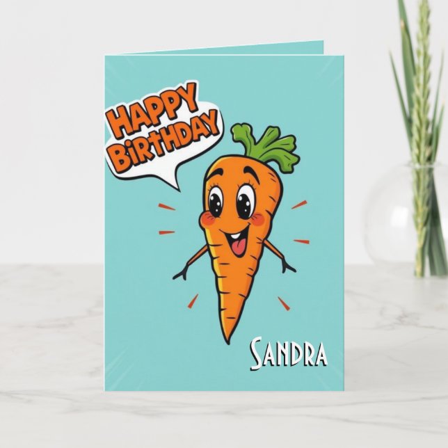 Carte Carotte drôle Joyeux anniversaire (Devant)