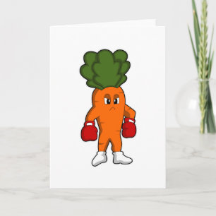 Carte Carotte en boxeur avec gants de boxe
