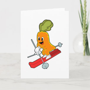 Carte Carotte en skieur avec ski