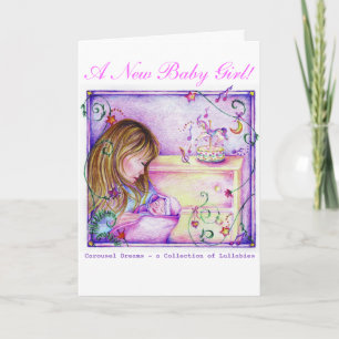 Carte Carousel Dreams New Baby Girl Greeting Card