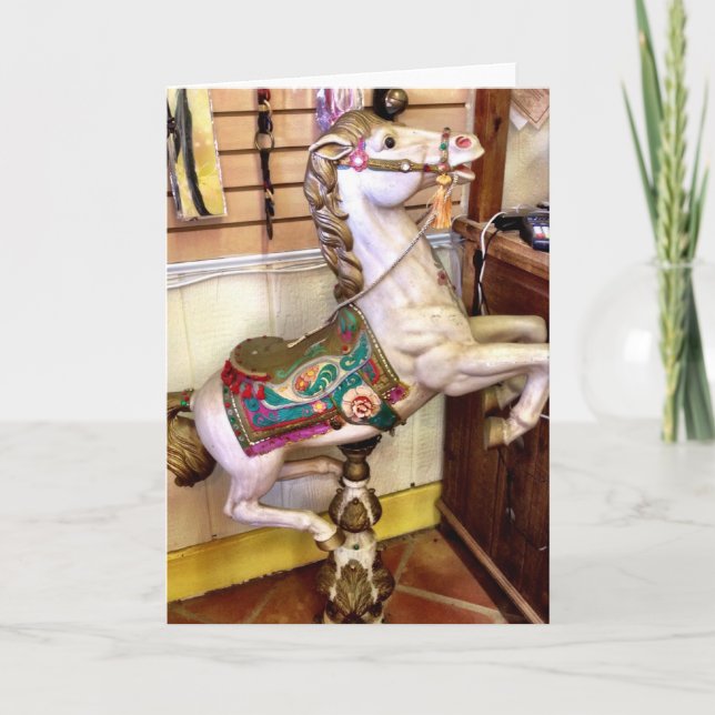 Carte Carousel Horse Grey Card (Devant)