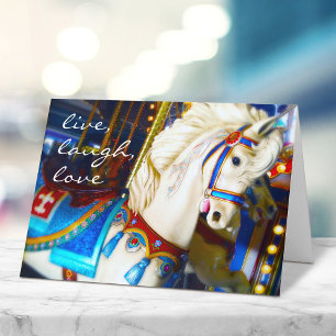 Carte Carousel Horse Photographie Live Rire Love Script