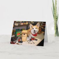 Carpenter Corgi Birdhouse voeux anniversaire