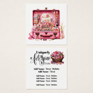 Carte carré de couture pour entreprise ou boîtier