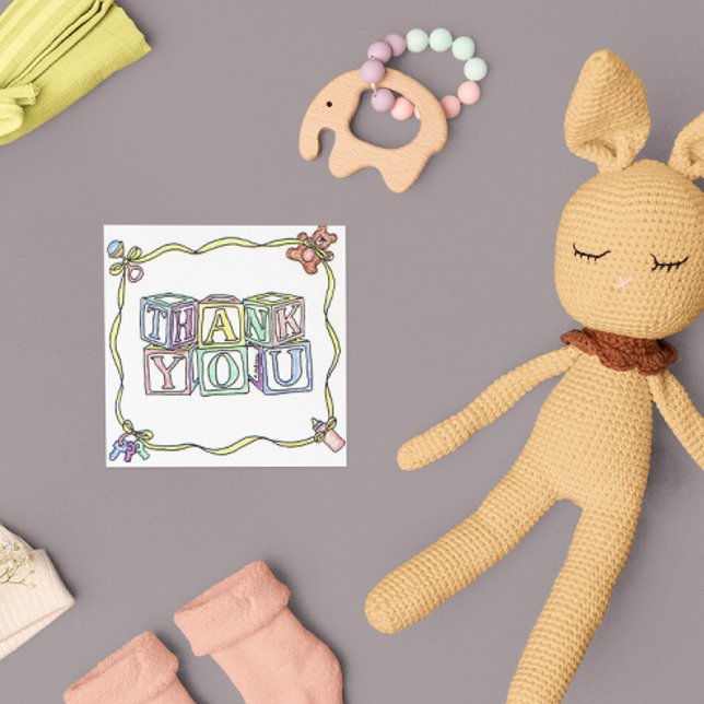 Carte Carré Merci bébé (Créateur téléchargé)