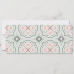 Carte Carreaux Floraux Pastel Vert