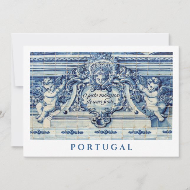 Carte Carreaux religieux portugais bleu avec deux anges (Devant)