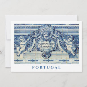 Carte Carreaux religieux portugais bleu avec deux anges