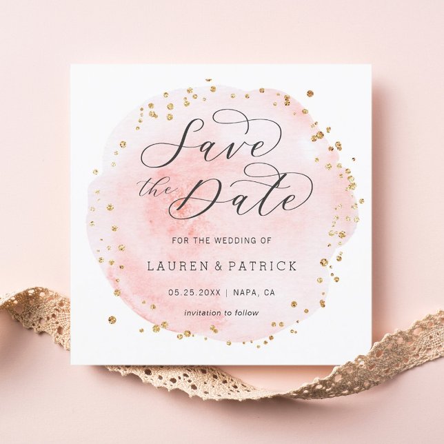 Carte Carrée de Faire-Part de Mariage à Cercle Aqu (Créateur téléchargé)