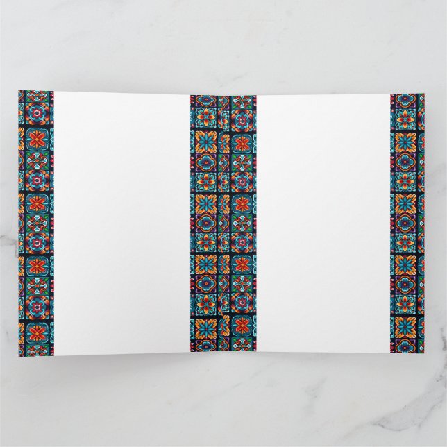 Carte Carrelage en mosaïque colorée avec fleurs (Intérieur)