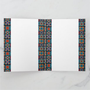Carte Carrelage en mosaïque colorée avec fleurs