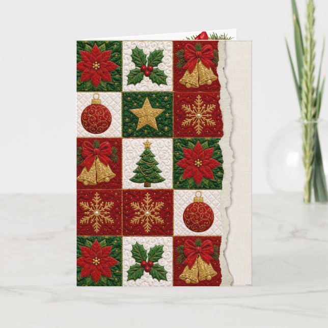 Carte Carrés de courtepointe de Noël (Devant)