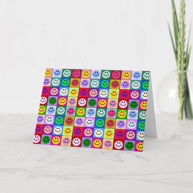 Carte Carrés de visage d'arc-en-ciel (Devant)