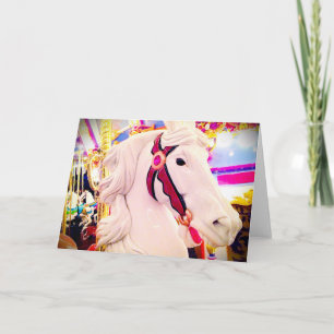 Carte Carrousel blanc merry aller autour de cheval photo