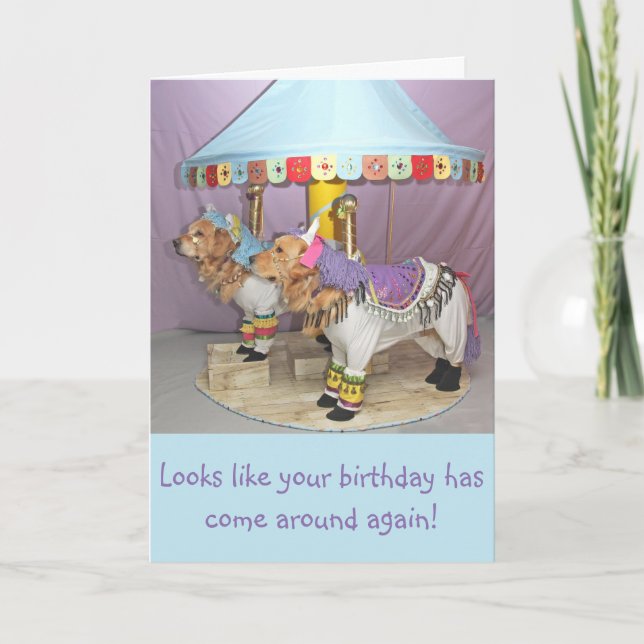 Carte Carrousel d'or d'anniversaire (Devant)
