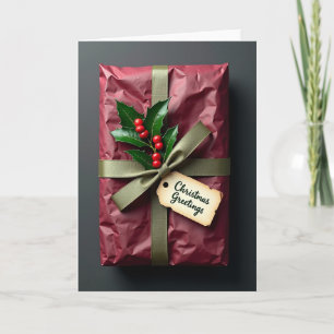 Carte Carte-cadeau de Noël cramoisie