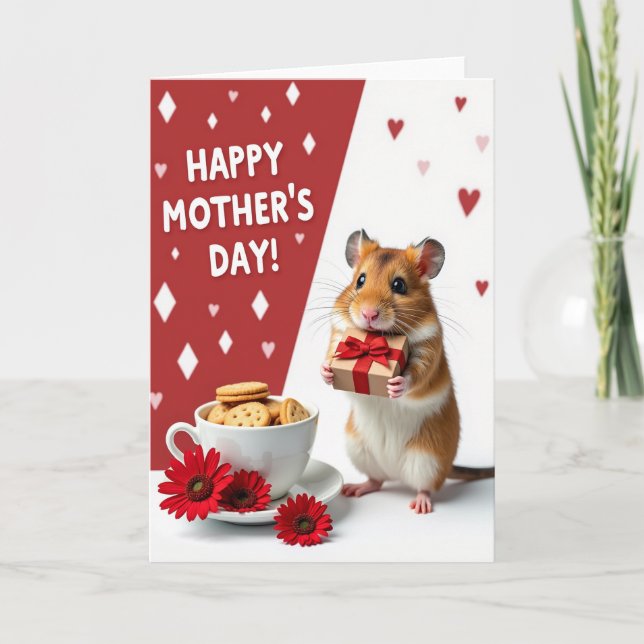 Carte Carte-cadeau de rongeur à coeurs de diamant (Devant)