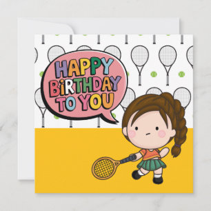 Carte "Carte d'anniversaire à thème de tennis : As & Che