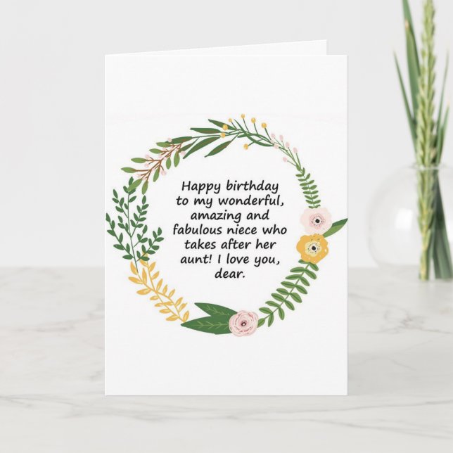 CARTE ***CARTE D'ANNIVERSAIRE DE LA NIÈCE SPÉCIALE ET DE (Devant)