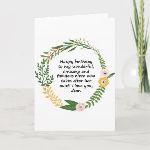 CARTE ***CARTE D'ANNIVERSAIRE DE LA NIÈCE SPÉCIALE ET DE