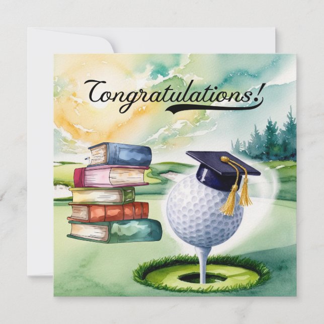 Carte "Carte de diplôme de golf - Félicitations diplômés (Devant)