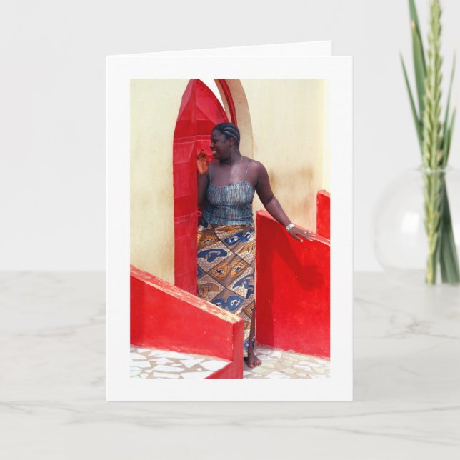 Carte Carte, "femme à la porte rouge " (Devant)