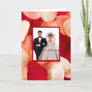 Carte Cartes-cadres photo pétales Rose romantique