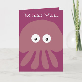Carte Cartographie rose mignonne Méduse / Octopus Miss Y
