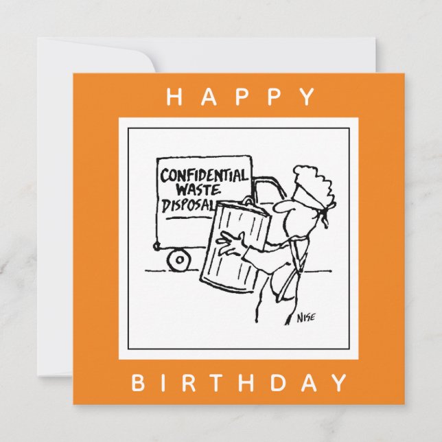 Carte Carton confidentiel d'élimination des déchets (Devant)