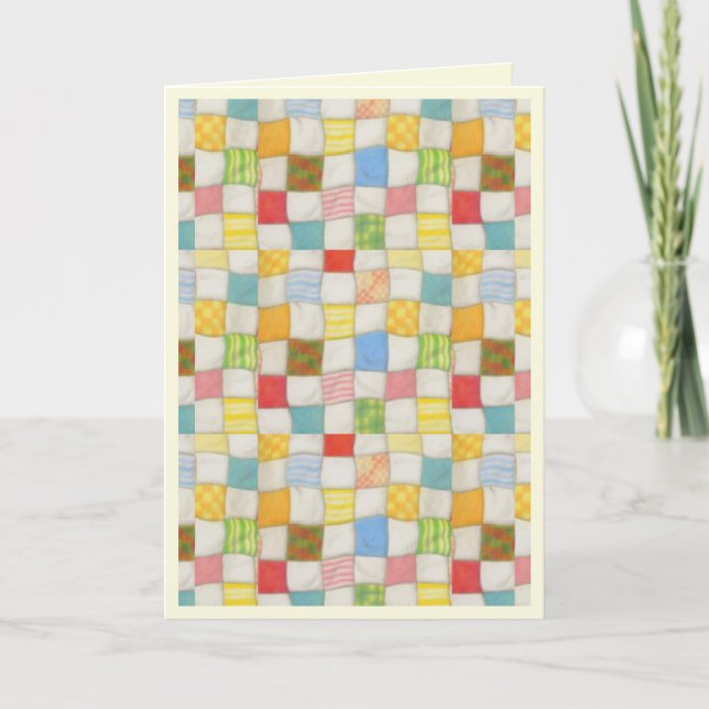 Carte CARTON D'ANNIVERSAIRE CRAZY QUILT / Crème (Devant)