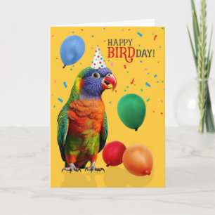 Carte Carton d'anniversaire drôle de perroquet Loriquet 