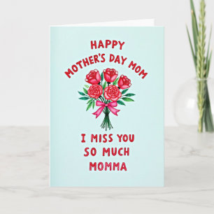 Carte Carton de bouquet Tu me manques Maman
