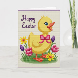 Carte Carton de broderie au point de croix Poulet de pri